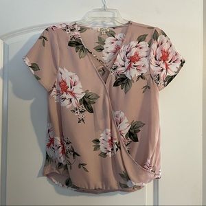 Floral criss-cross blouse